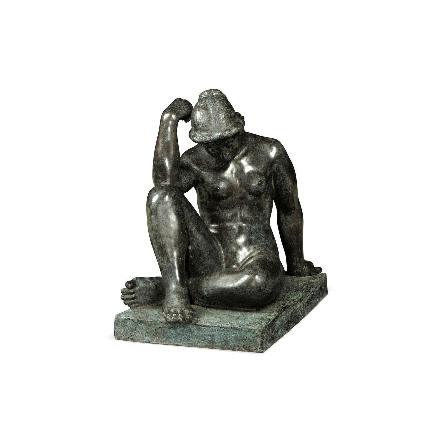 Art Deco Nude Female Left Sculpture-Jonathan Charles-JCHARLES-540029-BBK-Decorative Objects-1-France and Son