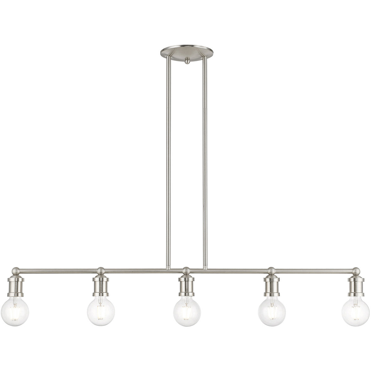 Lansdale 5 Light 40 inch Linear Chandelier-Livex Lighting-LIVEX-47165-91-ChandeliersBrushed Nickel-6-France and Son