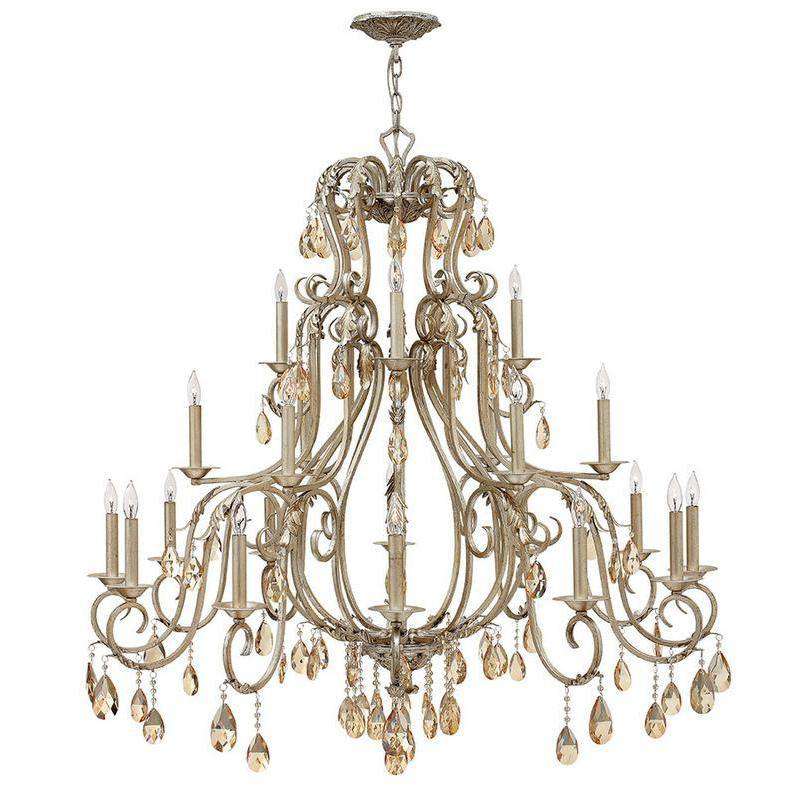 Carlton Chandelier Silver Leaf-Hinkley Lighting-HINKLEY-4779SL-Chandeliers-1-France and Son