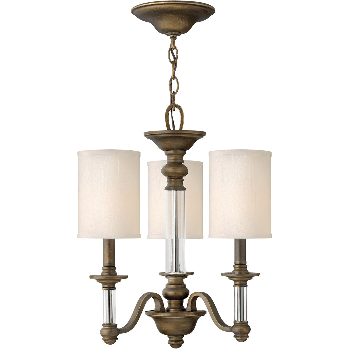 Sussex Chandelier Ceiling Light-Hinkley Lighting-HINKLEY-4795BN-Chandeliers5 Tier-Brushed Nickel / White Fabric Hardback-4-France and Son