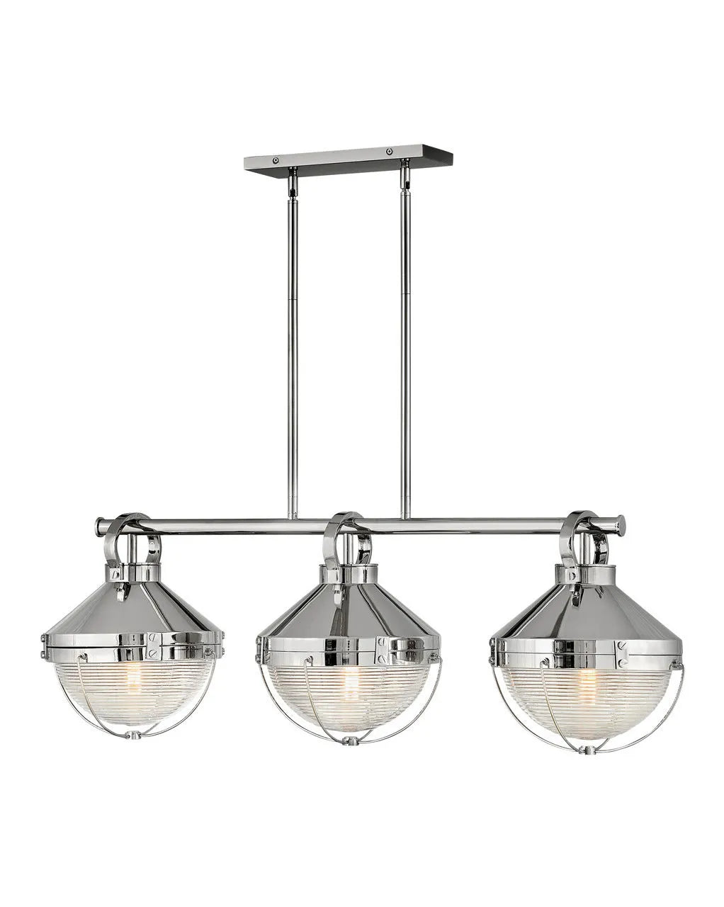 Chandelier Crew Three Light Linear-Hinkley Lighting-HINKLEY-4846PN-ChandeliersPolished Nickel-2-France and Son