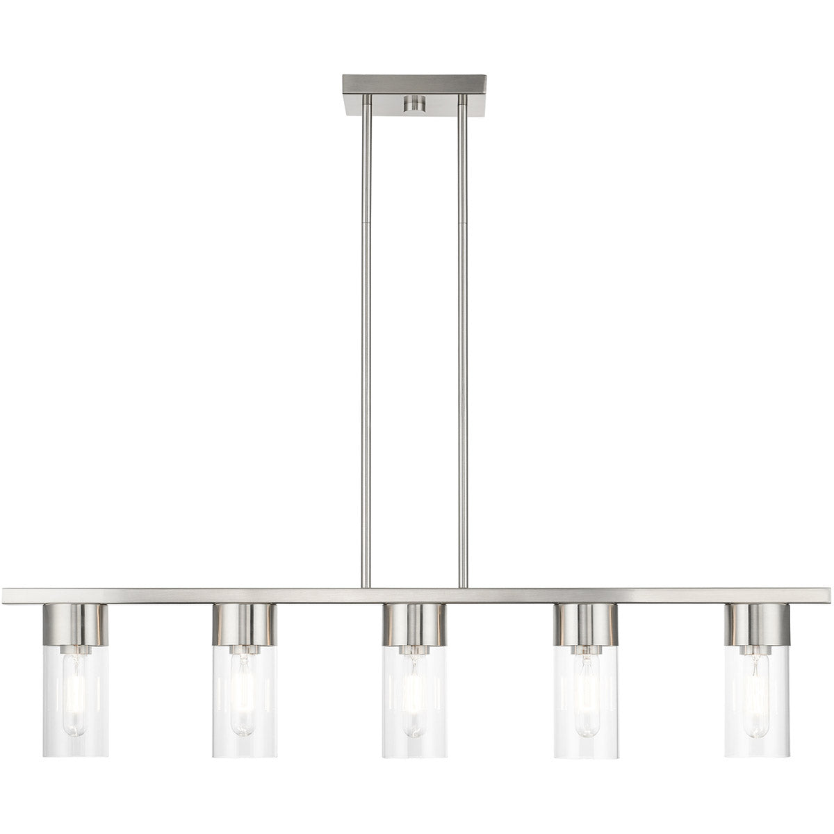 Carson 5 Light 40 inch Linear Chandelier-Livex Lighting-LIVEX-48765-91-Chandeliers-1-France and Son