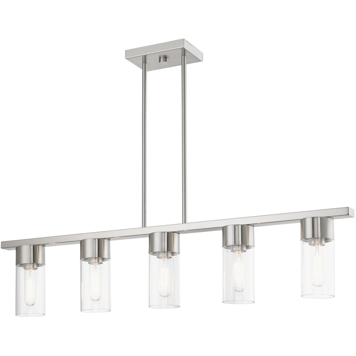 Carson 5 Light 40 inch Linear Chandelier-Livex Lighting-LIVEX-48765-91-Chandeliers-2-France and Son