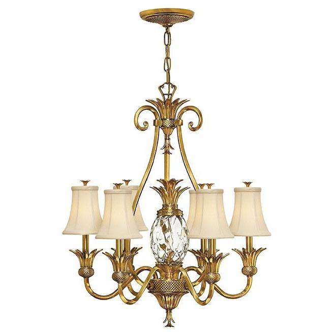 Plantation Chandelier Burnished Brass-Hinkley Lighting-HINKLEY-4886BB-Chandeliers-1-France and Son