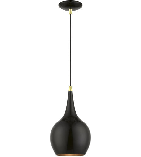 Andes Mini Pendant- Shiny-Livex Lighting-LIVEX-49016-68-PendantsShiny Black with Polished Brass Accents-2-France and Son
