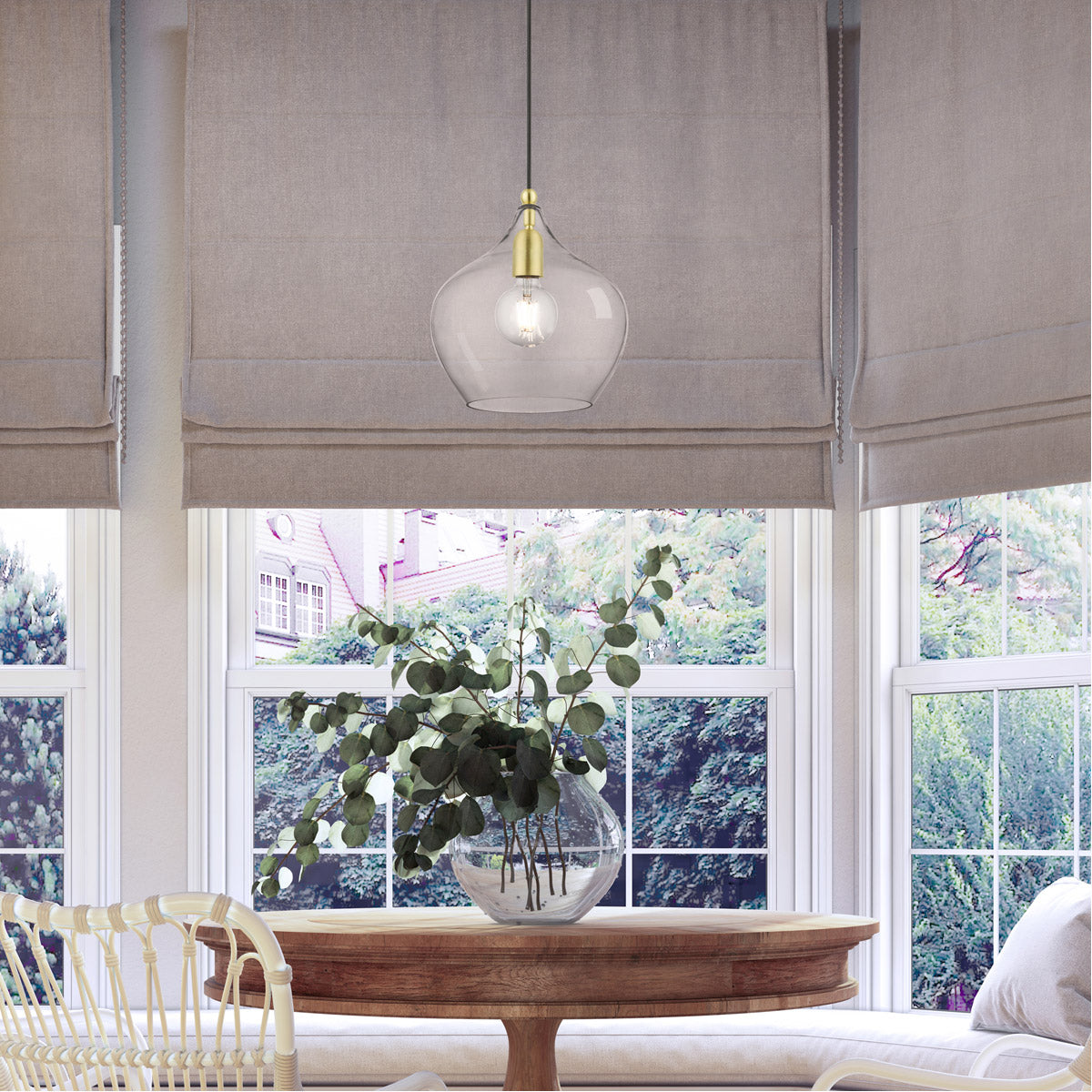 Aldrich Pendant-Livex Lighting-LIVEX-49093-12-PendantsSatin Brass with Polished Brass Accent-2-France and Son