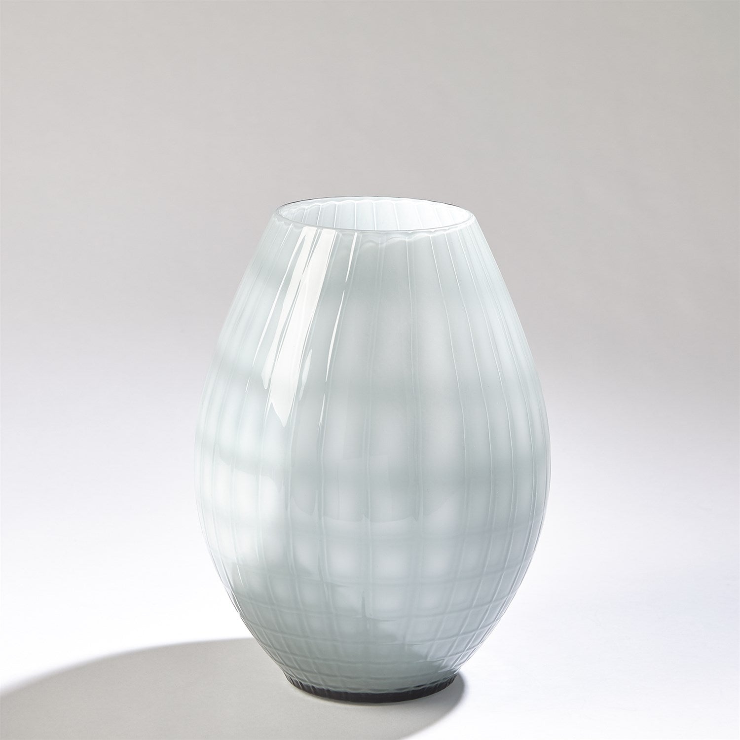 Cased Glass Grid Vase-Global Views-GVSA-3.31611-VasesSmall-Blue-6-France and Son