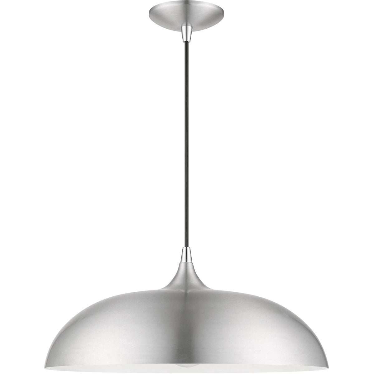Amador 1 Light 18 inch - Pendant Ceiling Light-Livex Lighting-LIVEX-49233-66-PendantsBrushed Aluminum with Polished Chrome Accents-1-France and Son