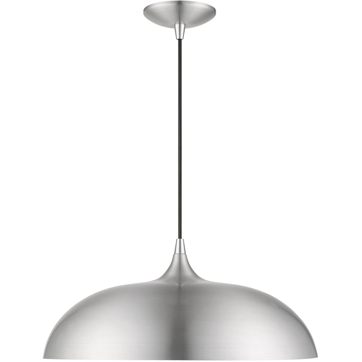 Amador 1 Light 18 inch - Pendant Ceiling Light-Livex Lighting-LIVEX-49233-66-PendantsBrushed Aluminum with Polished Chrome Accents-4-France and Son