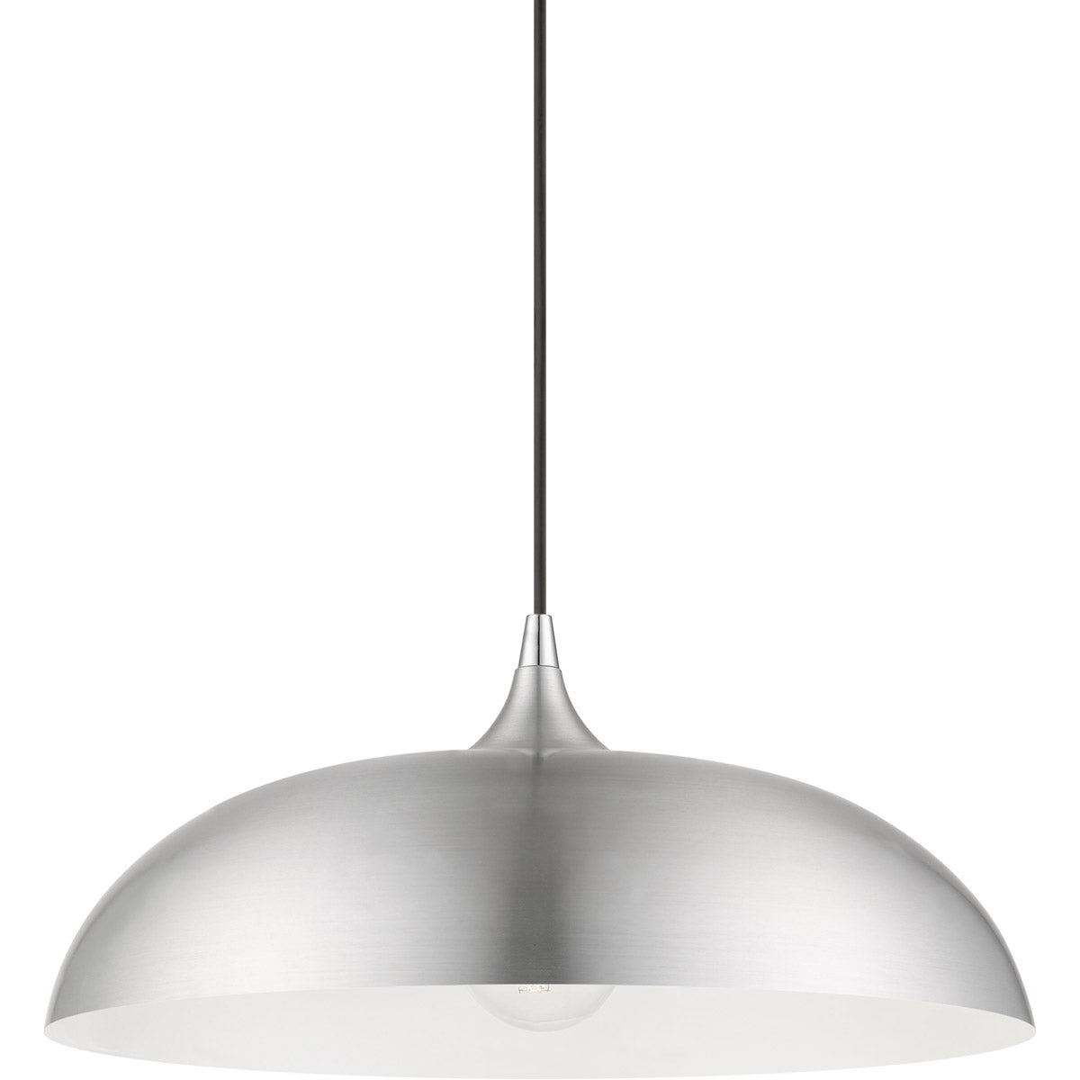 Amador 1 Light 18 inch - Pendant Ceiling Light-Livex Lighting-LIVEX-49233-66-PendantsBrushed Aluminum with Polished Chrome Accents-5-France and Son