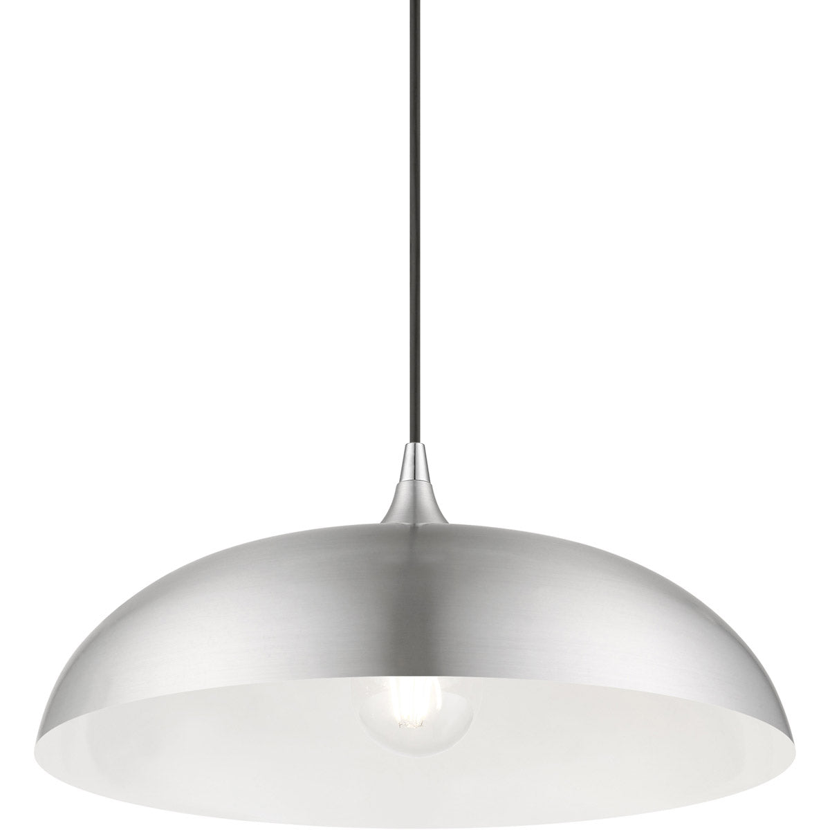 Amador 1 Light 18 inch - Pendant Ceiling Light-Livex Lighting-LIVEX-49233-66-PendantsBrushed Aluminum with Polished Chrome Accents-6-France and Son