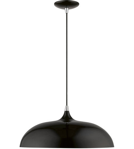 Amador 1 Light 18 inch - Pendant Ceiling Light-Livex Lighting-LIVEX-49233-68-PendantsShiny Black with Polished Chrome Accents-8-France and Son
