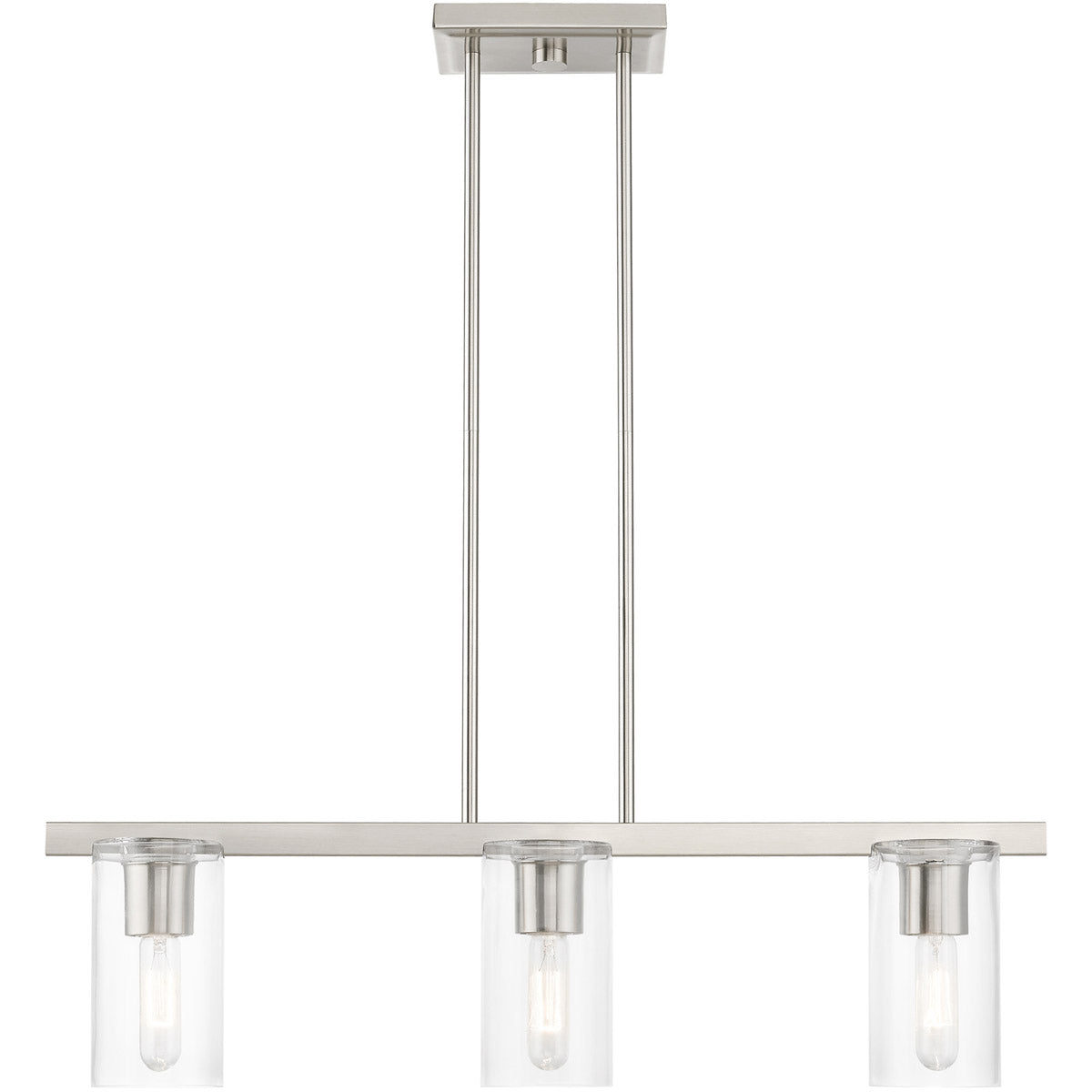 Clarion 3 Light 30 inch Linear Chandelier-Livex Lighting-LIVEX-49273-91-ChandeliersBrushed Nickel-4-France and Son