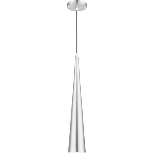 Andes 1 Light 5 inch Single Pendant Ceiling Light, Tall-Livex Lighting-LIVEX-49631-66-PendantsBrushed Aluminum with Polished Chrome Accents-1-France and Son