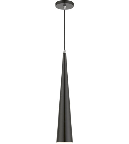 Andes 1 Light 5 inch Single Pendant Ceiling Light, Tall-Livex Lighting-LIVEX-49631-68-PendantsShiny Black with Polished Chrome Accents-5-France and Son