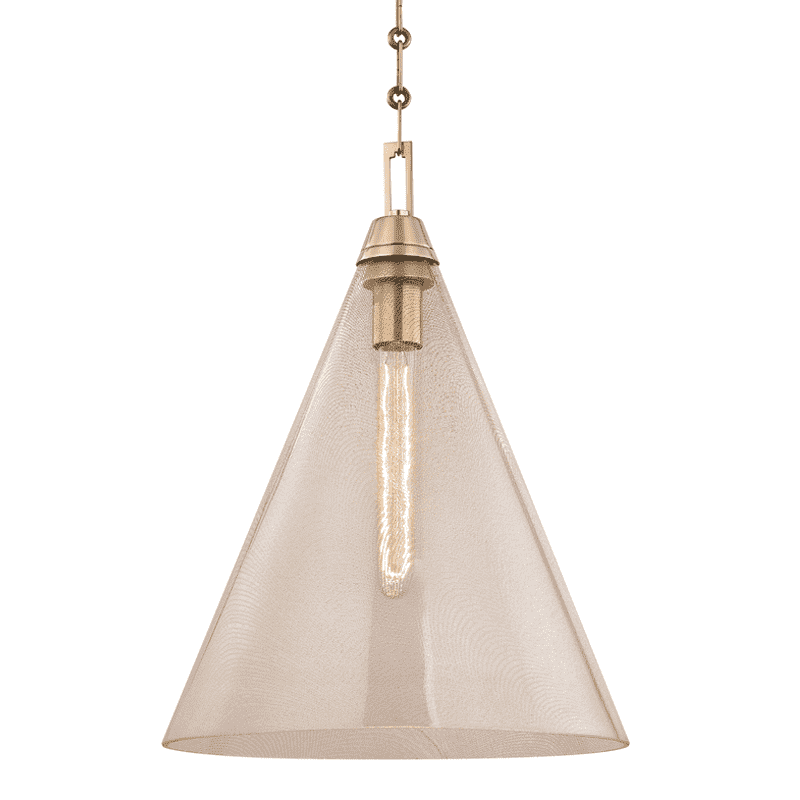 Newbury 1 Light Pendant Aged Brass-Hudson Valley-HVL-6014-AGB-PendantsAged Brass-1-France and Son