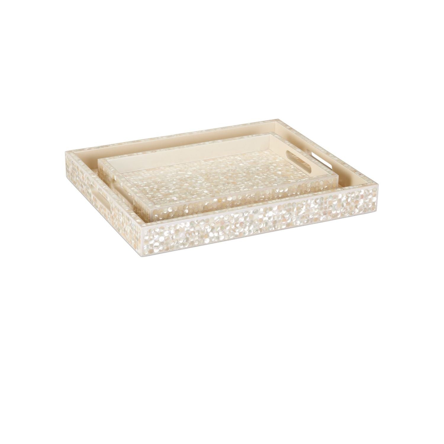 Gerri Dot Mother of Pearl Tray Set of 2
