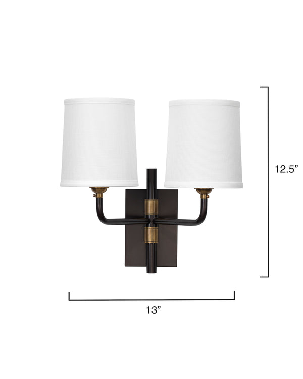 Lawton Double Arm Wall Sconce-Jamie Young-JAMIEYO-4LAWT-DBOB-Wall Lighting-3-France and Son