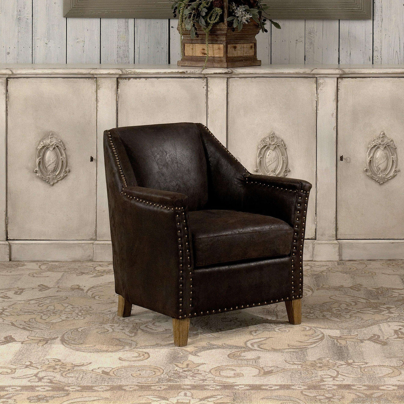 Granville Leather Chair-SARREID-SARREID-29607-Lounge Chairs-5-France and Son
