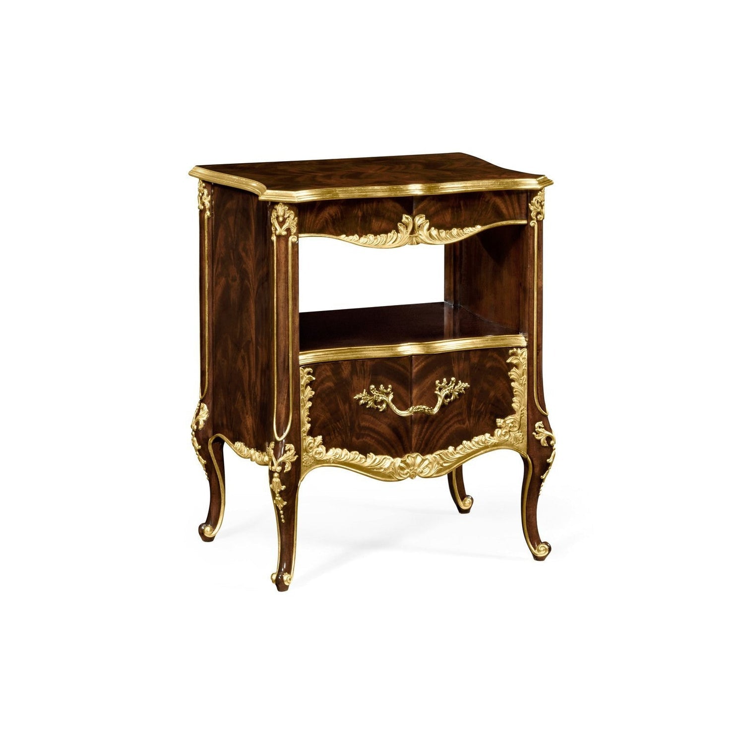 Mahogany & Gilded Nightstand-Jonathan Charles-JCHARLES-495504-BMA-GIL-Nightstands-1-France and Son