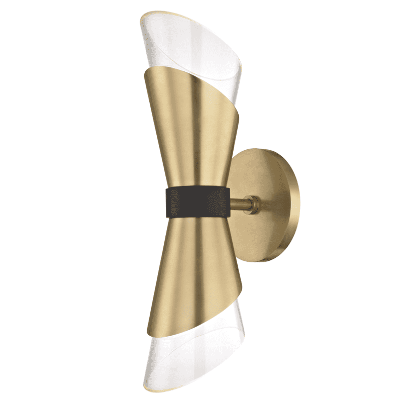 Angie 2 Light Wall Sconce-Mitzi-HVL-H130102-AGB/BK-Wall LightingAged Brass/Black-1-France and Son