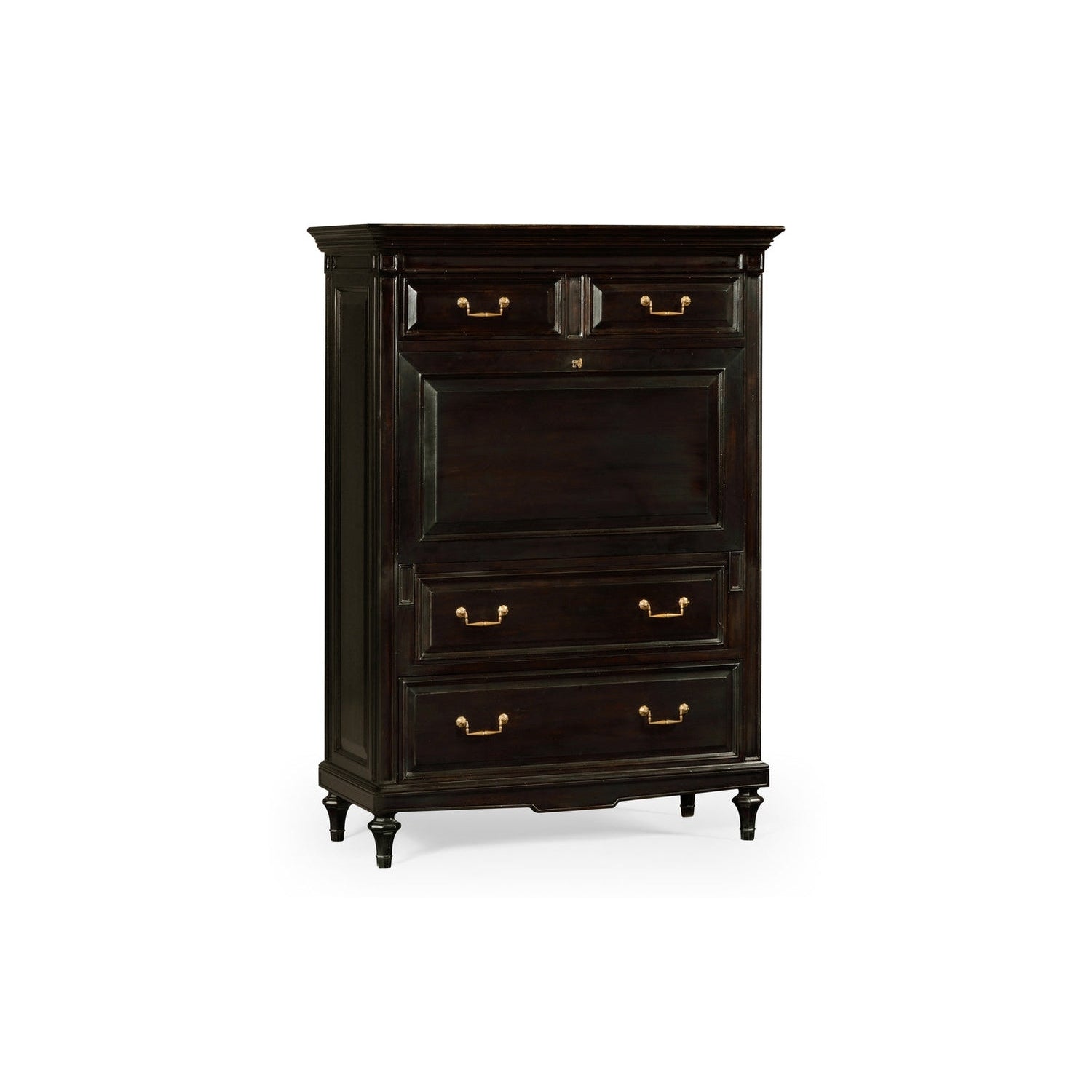 Directoire Style Ebonised Escritoire-Jonathan Charles-JCHARLES-494058-EBF-Media Storage / TV Stands-1-France and Son