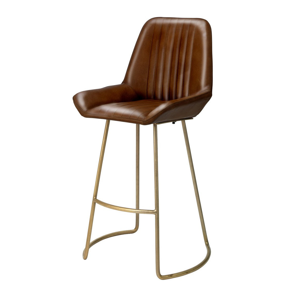 Perry Counter Stool-Jamie Young-JAMIEYO-LS20PERCSBUF-Stools & OttomansBuff Leather & Antique Brass Metal-1-France and Son