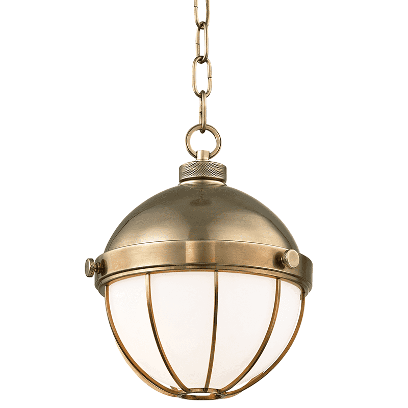 Sumner 1 Light Small Pendant-Hudson Valley-HVL-2309-AGB-PendantsAged Brass-1-France and Son