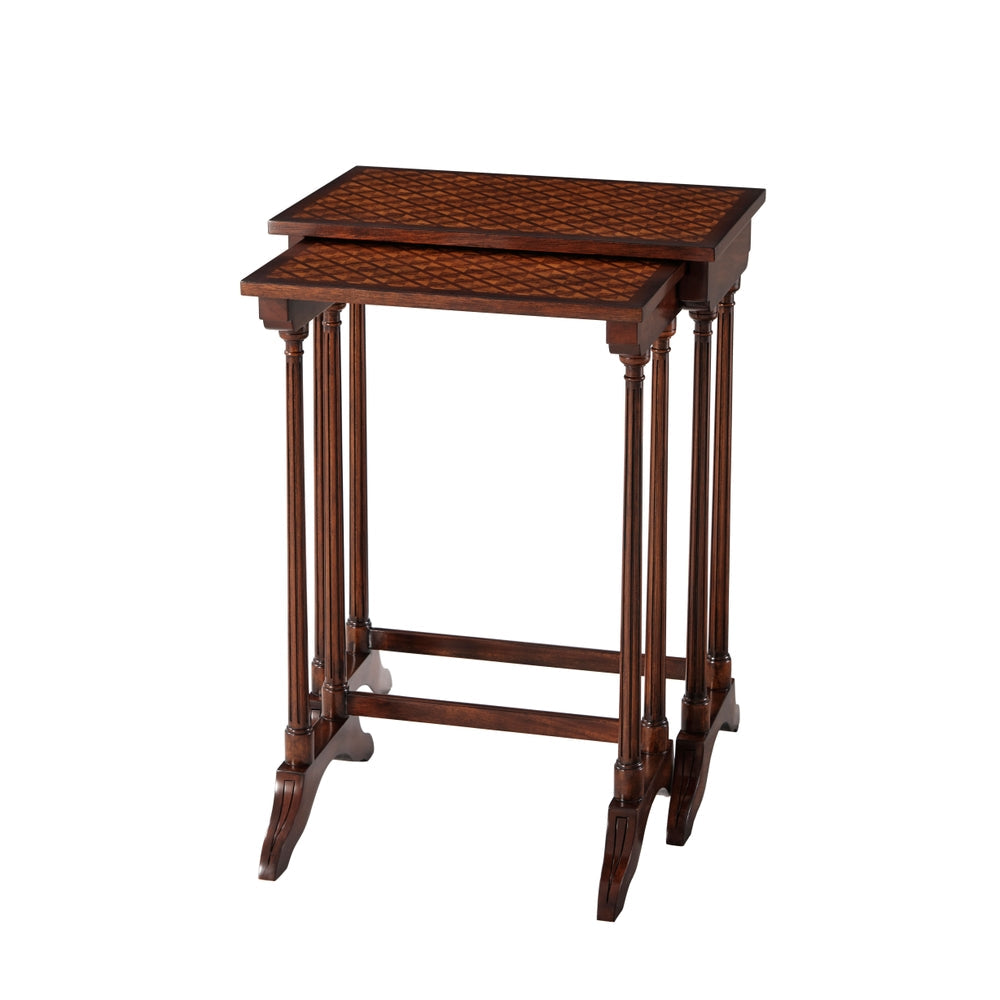 Parquetry Nest of Table-Theodore Alexander-THEO-5005-048-Side Tables-1-France and Son