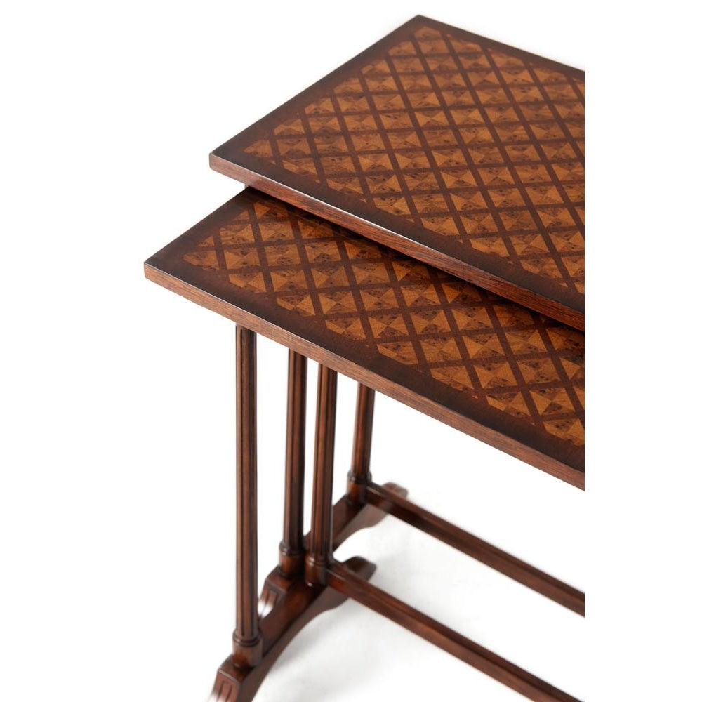 Parquetry Nest of Table-Theodore Alexander-THEO-5005-048-Side Tables-6-France and Son