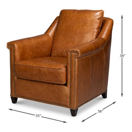 Vandike Arm Chair, Cuba Brown