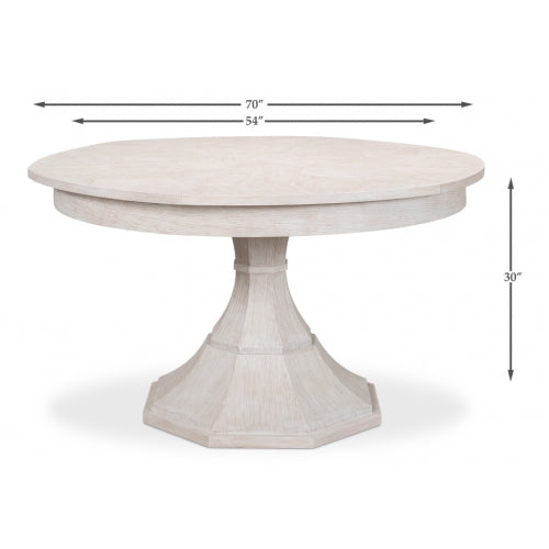 Giselle Jupe Dining Table-SARREID-SARREID-78-167-1-Dining TablesLarge-Heather Grey Finish-30-France and Son