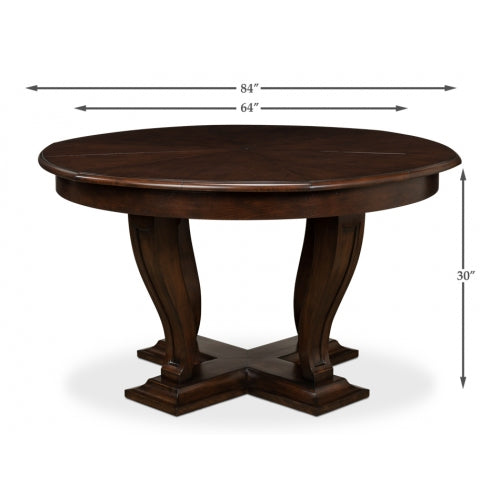 Metropolitan Jupe Dining Table-SARREID-SARREID-78-127-Dining TablesMedium-Old World Walnut Finish-8-France and Son