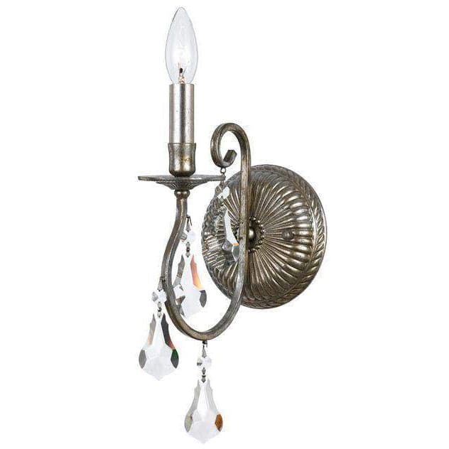 Ashton 1 Light Hand Cut Crystal Sconce-Crystorama Lighting Company-CRYSTO-5011-OS-CL-MWP-Wall LightingOlde Silver-2-France and Son