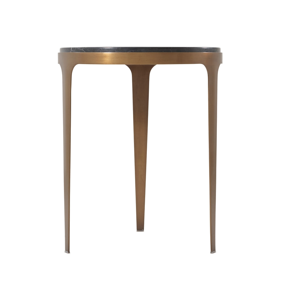 Gennaro Accent Table-Theodore Alexander-THEO-5012-055-Side TablesWhite veined Black Marble Top-3-France and Son