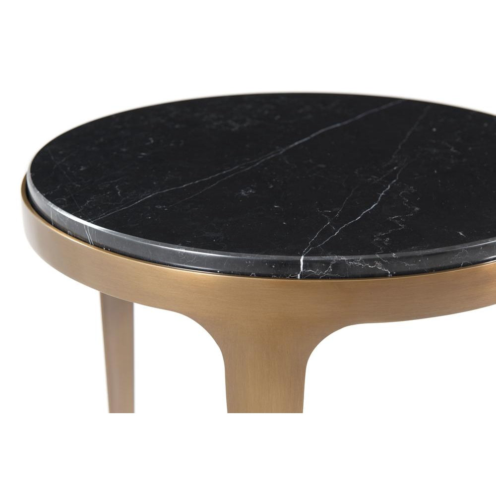 Gennaro Accent Table-Theodore Alexander-THEO-5012-055-Side TablesWhite veined Black Marble Top-4-France and Son