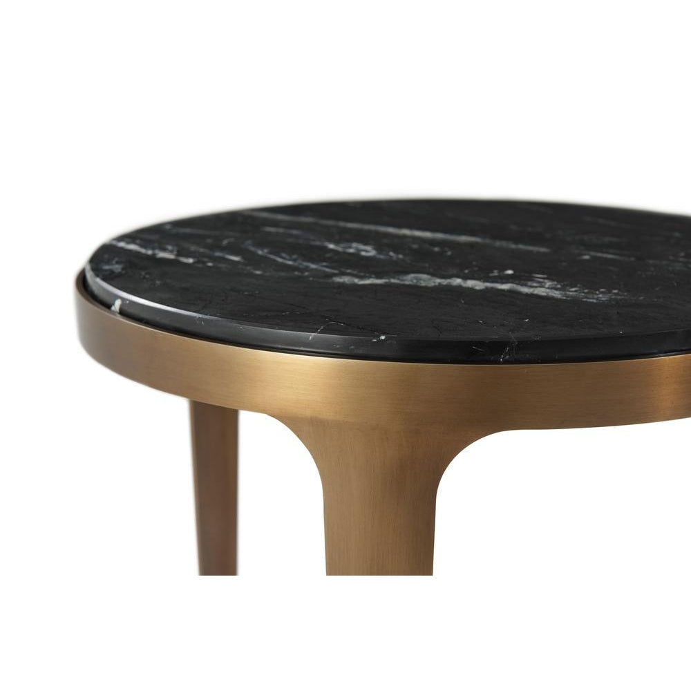 Gennaro Accent Table-Theodore Alexander-THEO-5012-055-Side TablesWhite veined Black Marble Top-5-France and Son