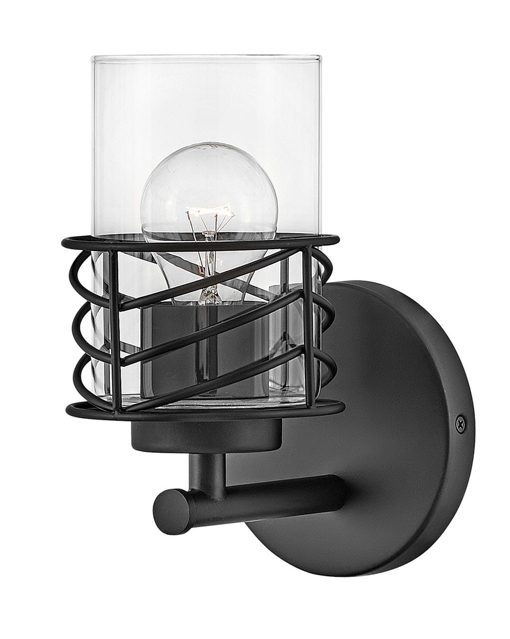 Della - Single Light Vanity-Hinkley Lighting-HINKLEY-50260BK-Bathroom VanityBlack-3-France and Son