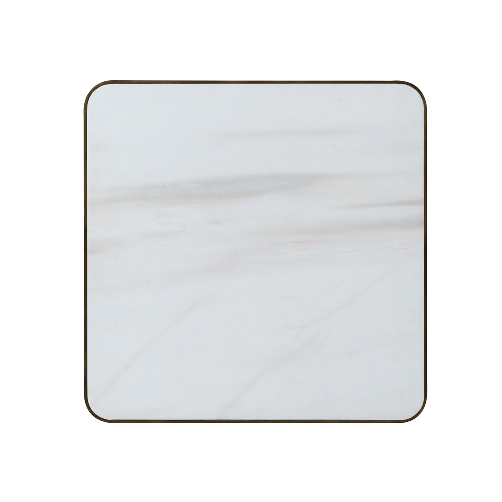 Iconic Two Tiered Side Table-Theodore Alexander-THEO-5029-086-Side TablesStriated White Marble-3-France and Son