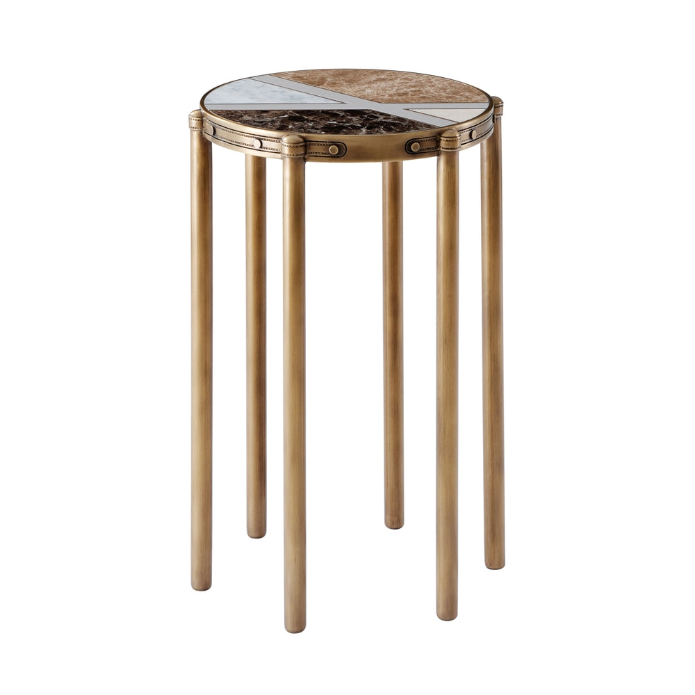 Iconic Accent Table-Theodore Alexander-THEO-5029-088-Side TablesMarble-1-France and Son