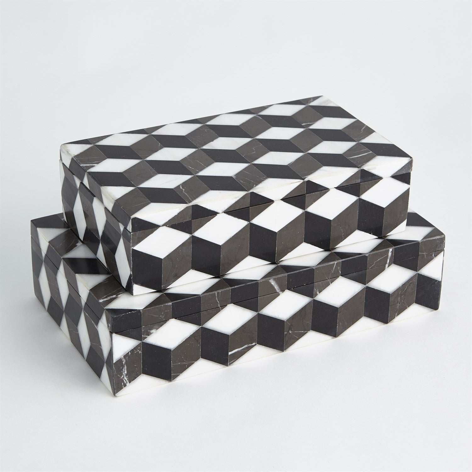 Escher Marble Box - Large-Global Views-GVSA-9.93565-Baskets & Boxes-2-France and Son