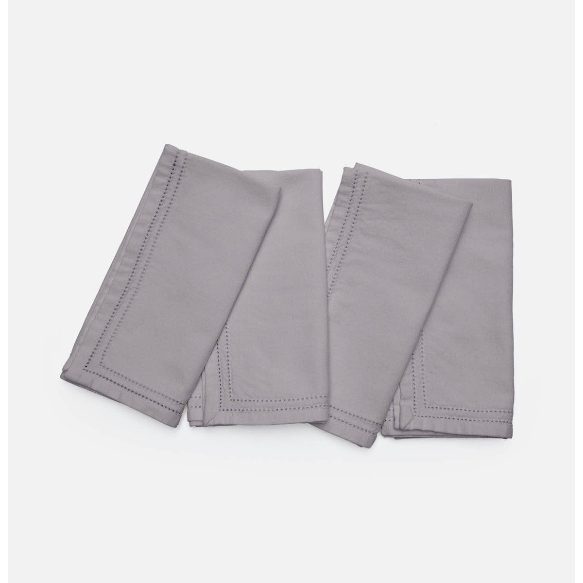 Betty Steel Gray Double Eyelet Napkin Cotton Canvas 20X20 Pack/4
