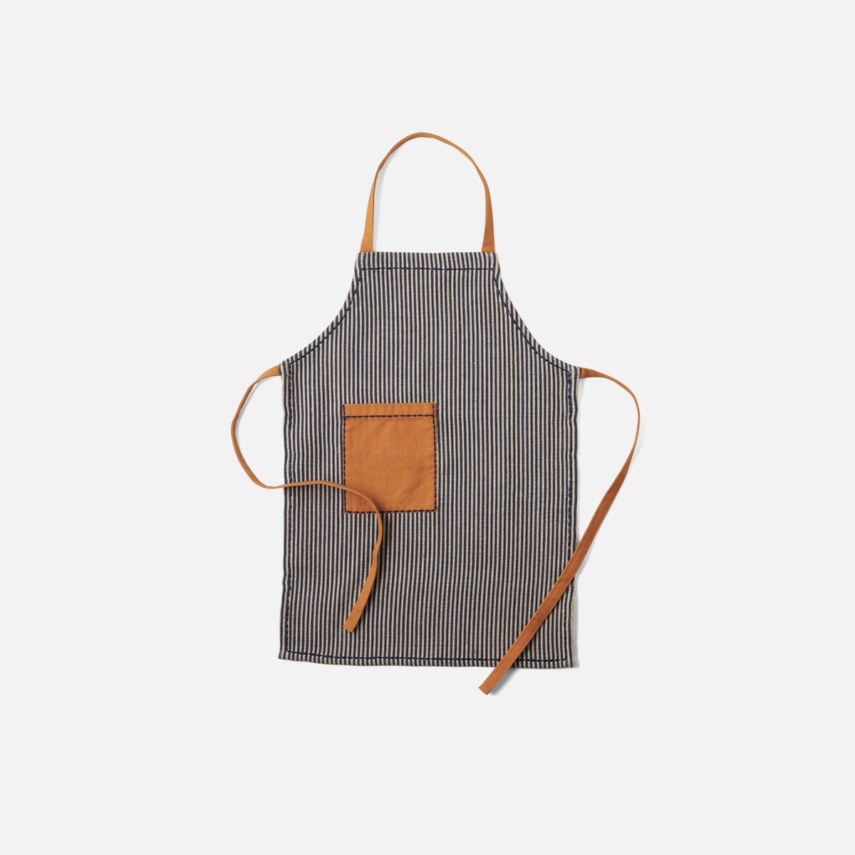 Dalton Blue Striped Cotton Jute Apron Child Size