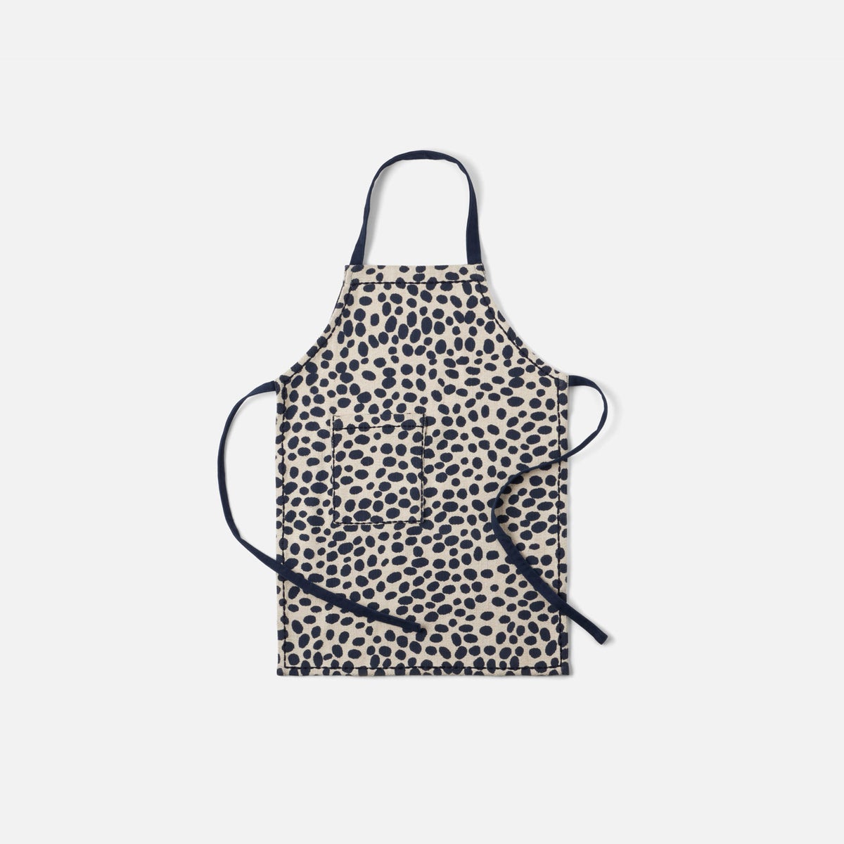 Felix Navy Dalmatian Print Cotton Jute Apron Child Size