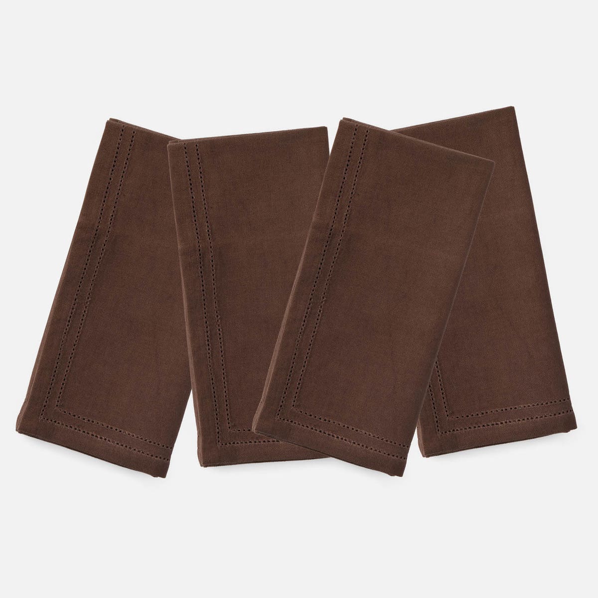 Betty Espresso Double Eyelet Napkin Cotton Canvas 20X20 Pack/4