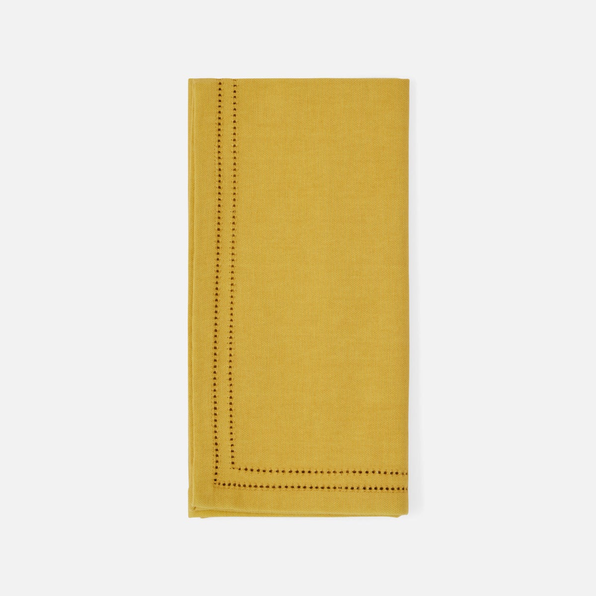Betty Mustard Double Eyelet Napkin Cotton Canvas 20X20 Pack/4