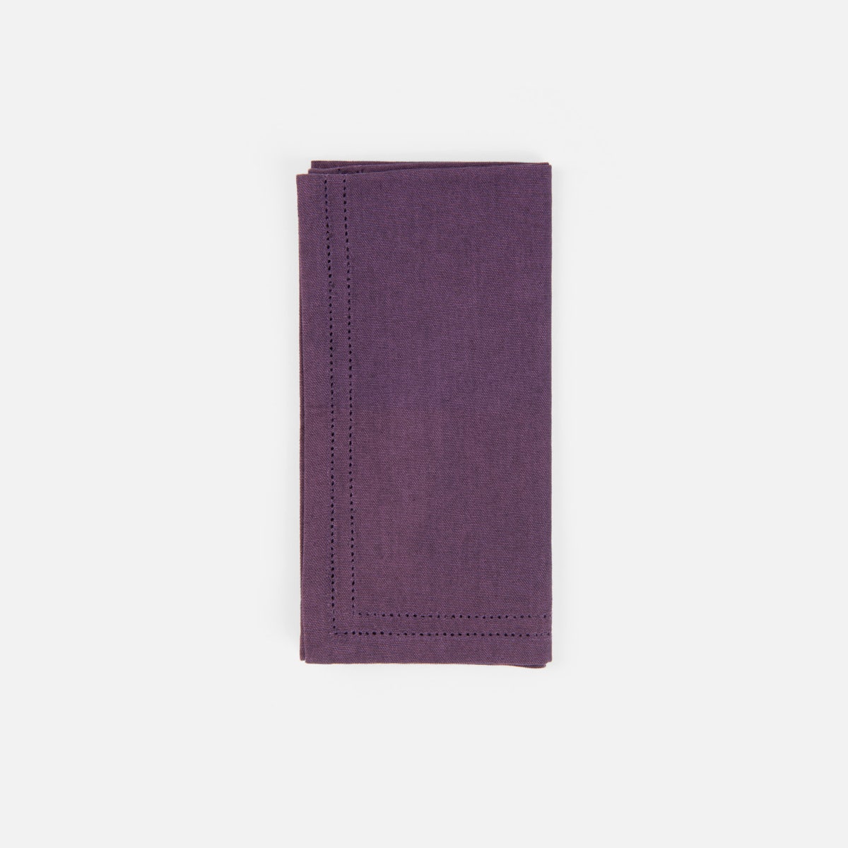 Betty Plum Double Eyelet Cocktail Napkin Cotton Canvas 10X10 Pack/4