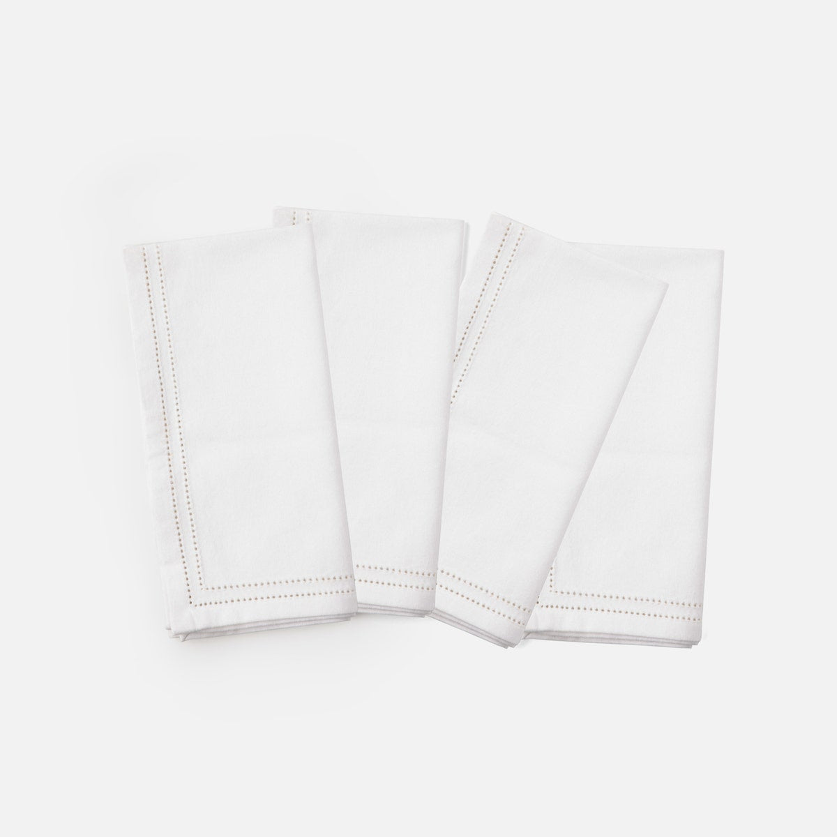 Betty White Double Eyelet Napkin Cotton Canvas 20X20 Pack/4