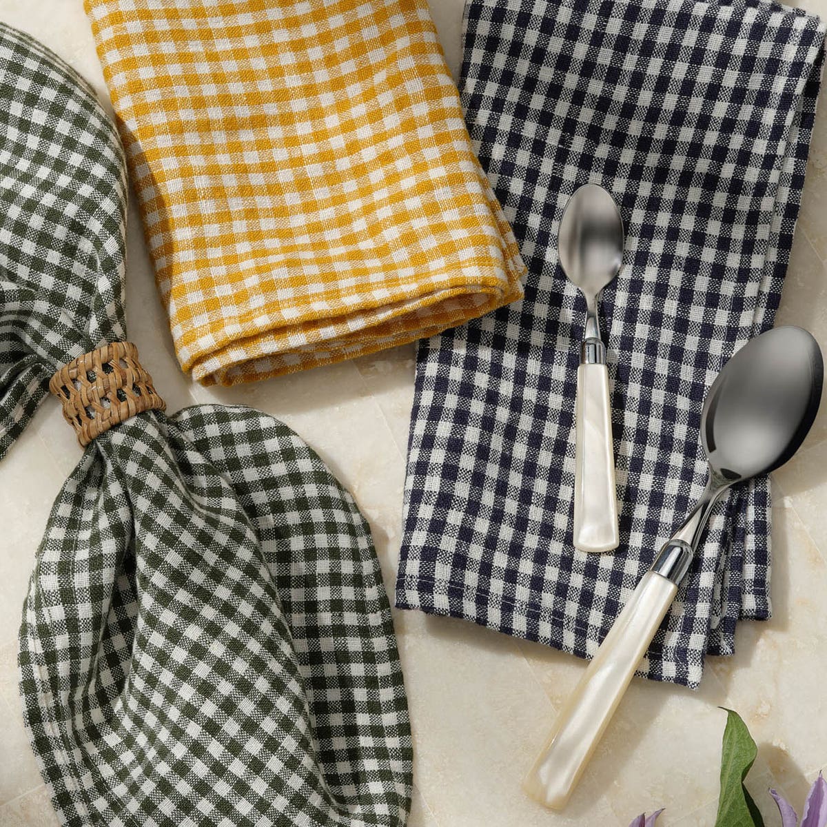 Blake Green/White Gingham Napkin 20X20 Pack/4