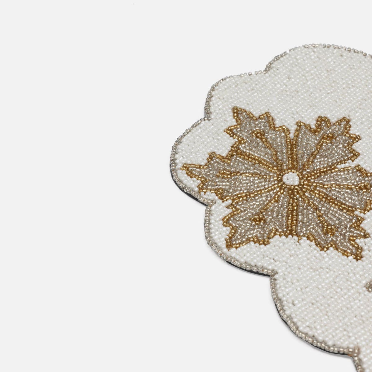 Elsa White Snowflake Table Runner Glass Beads 60X12